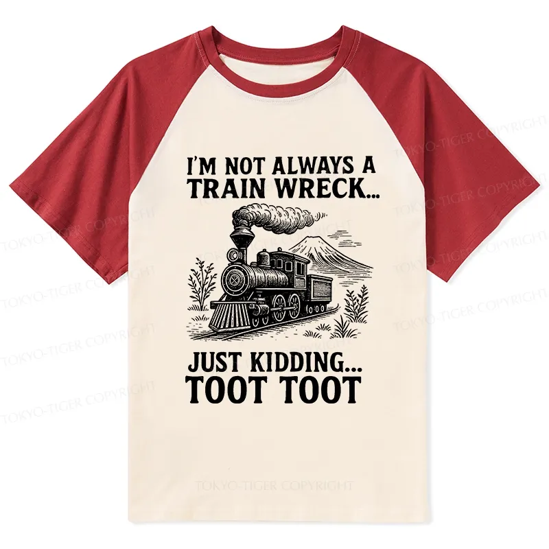 Tokyo-Tiger Funny Train Jokes Raglan T-shirt