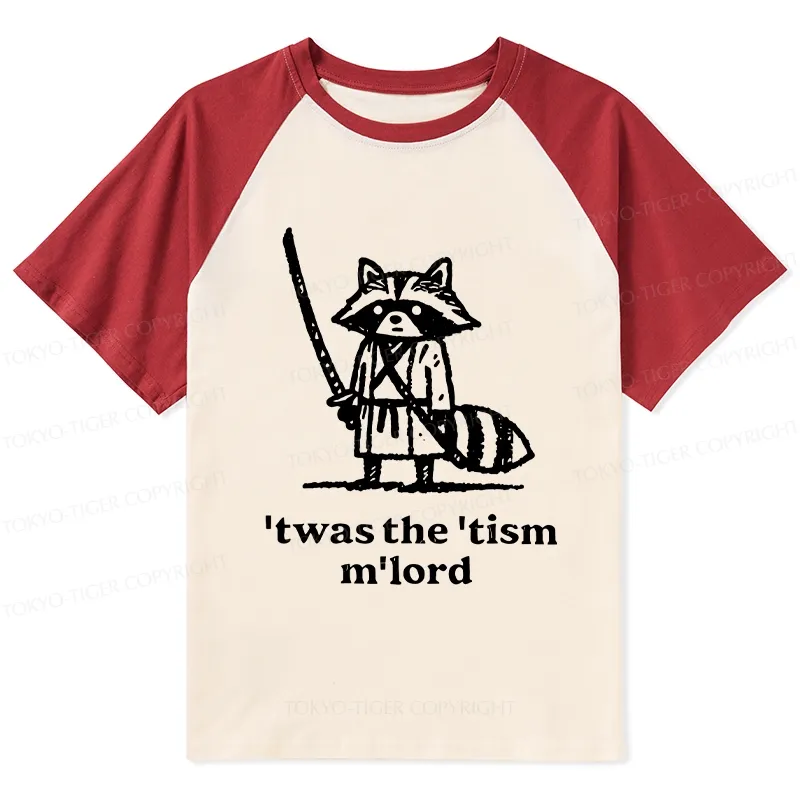 Tokyo-Tiger Focused Samurai Raccoon Raglan T-shirt