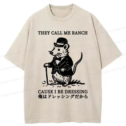 Tokyo-Tiger Elegant Mouse Washed T-Shirt