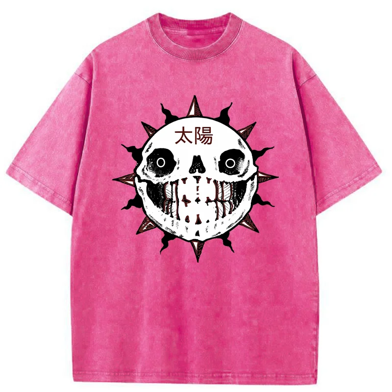 Tokyo-Tiger Horror Sun Skull Washed T-Shirt