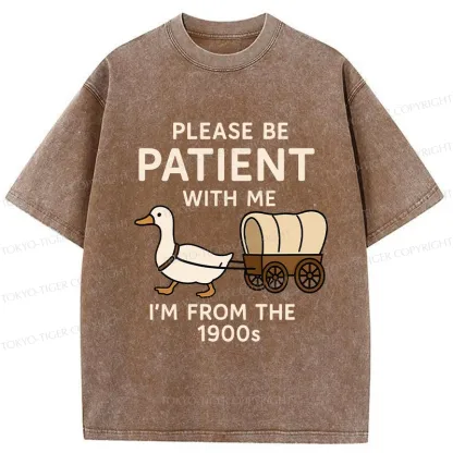 Tokyo-Tiger Please Be Patient With Me Funny Washed T-Shirt