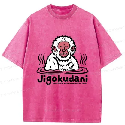 Tokyo-Tiger Japanese Hot Spring Monkey Washed T-Shirt
