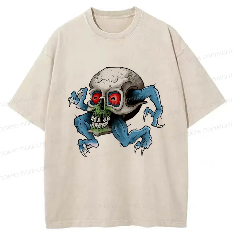 Tokyo-Tiger Japanese Skeleton Yokai Washed T-Shirt