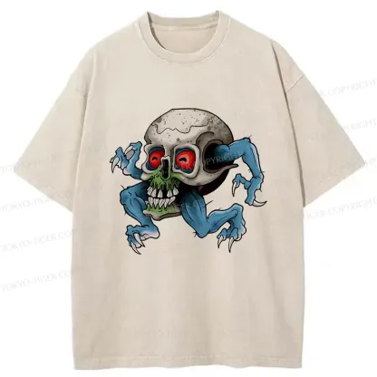Tokyo-Tiger Japanese Skeleton Yokai Washed T-Shirt