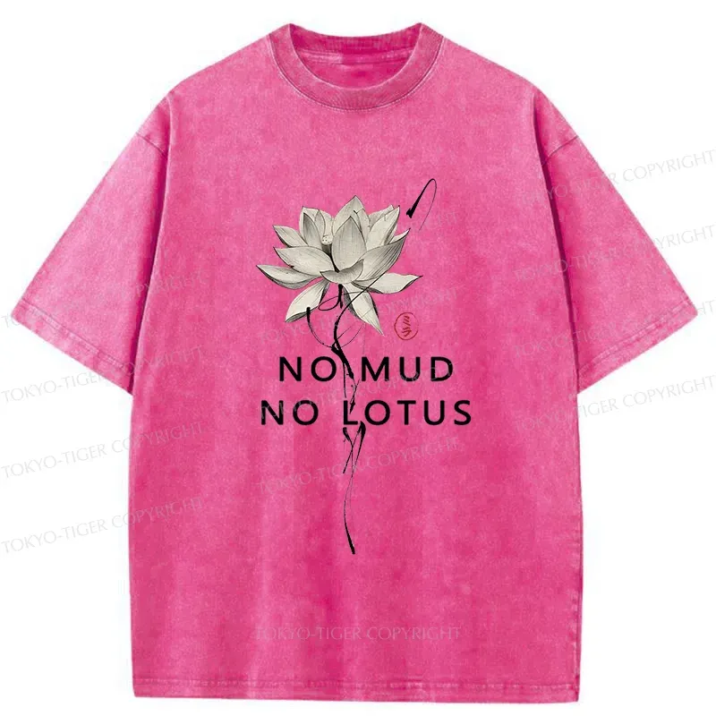 Tokyo-Tiger Japanese Zen Lotus Washed T-Shirt