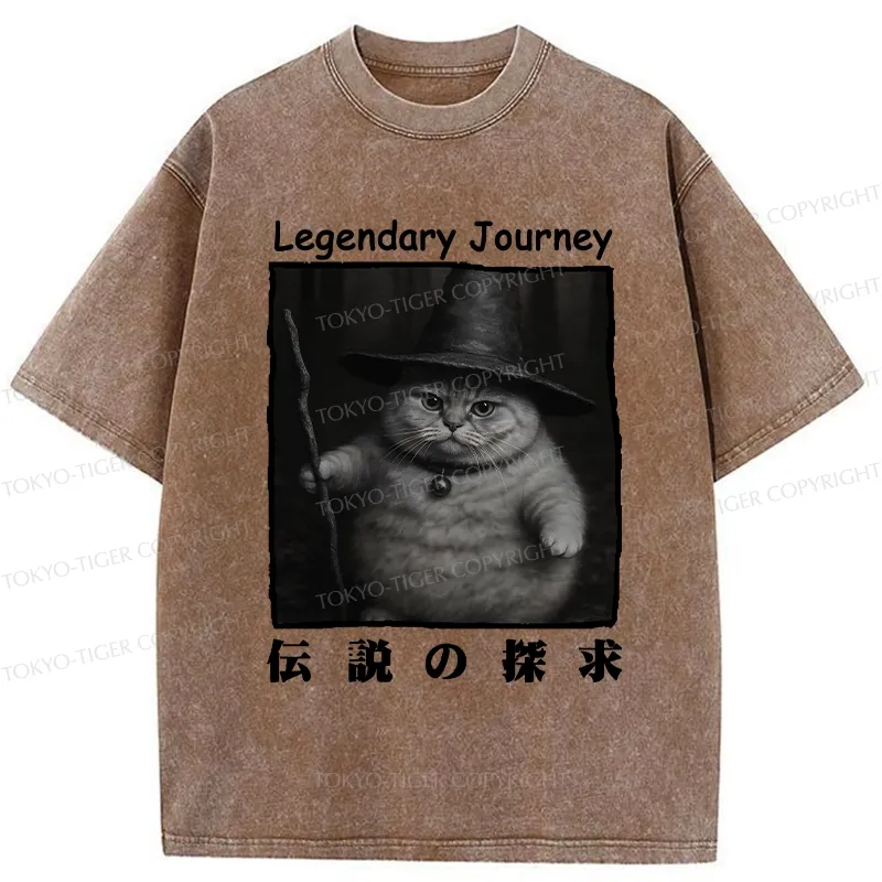 Tokyo-Tiger The Legendary Journey Of Cat Washed T-Shirt