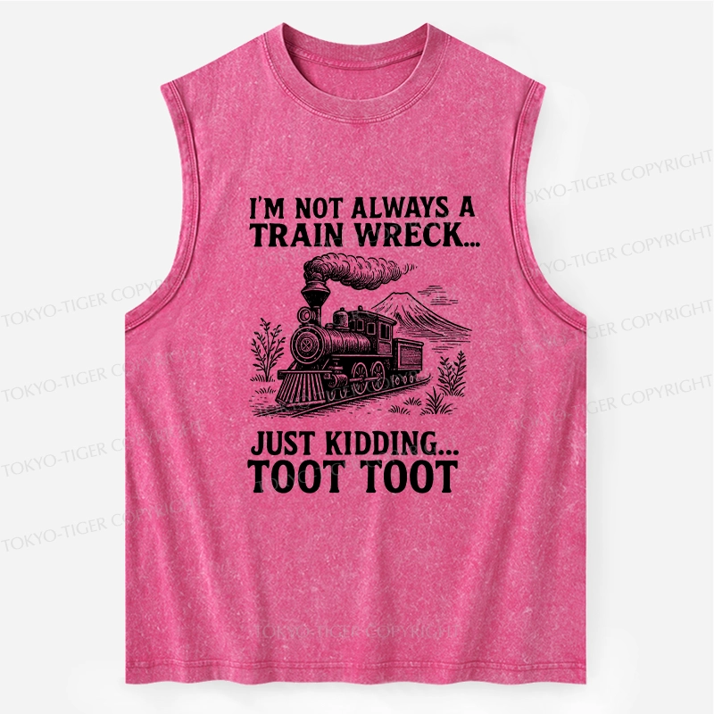 Tokyo-Tiger Funny Train Jokes Washed Tank