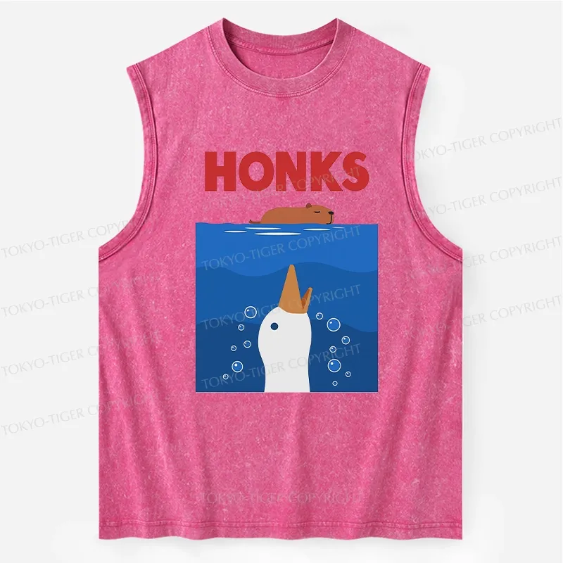 Tokyo-Tiger Funny Honks Goose Washed Tank