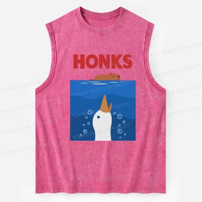 Tokyo-Tiger Funny Honks Goose Washed Tank
