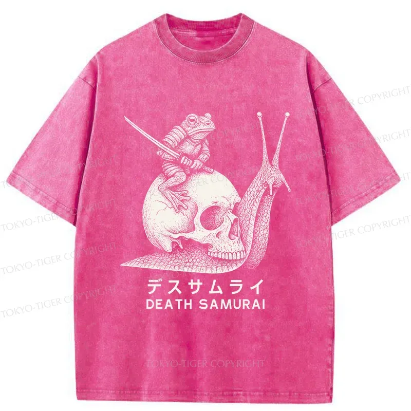 Tokyo-Tiger Frog Riding A Snail Washed T-Shirt