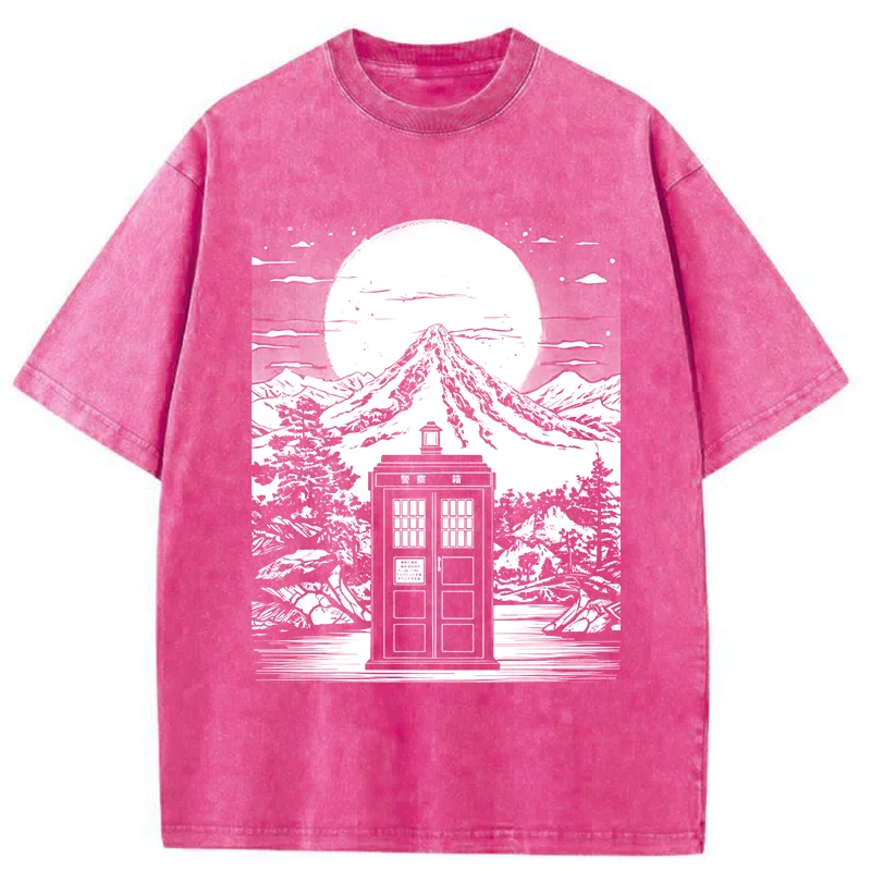 Tokyo-Tiger Japanese Mysterious Tardis Washed T-Shirt