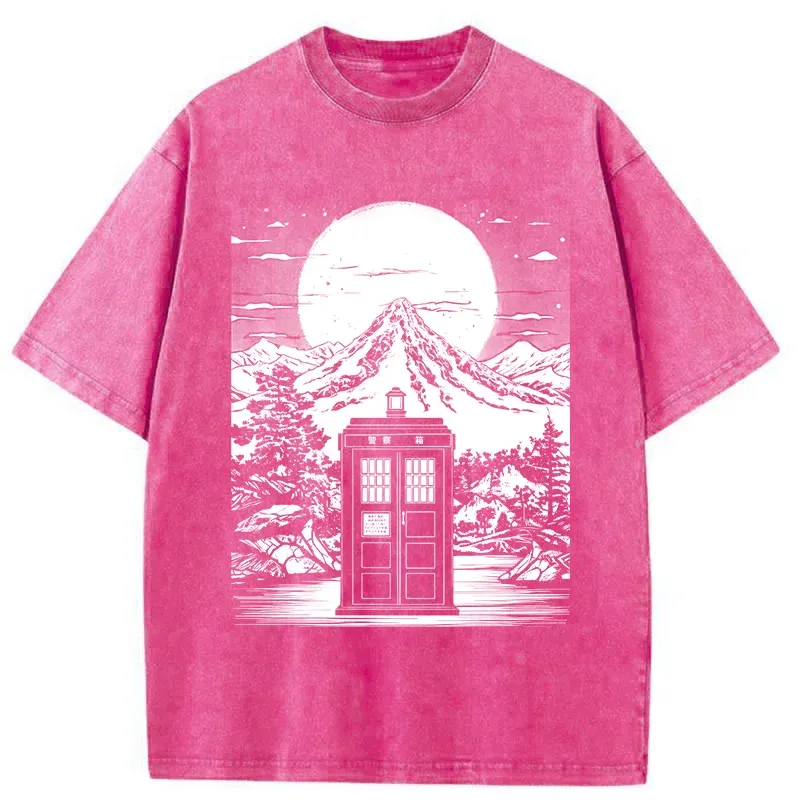 Tokyo-Tiger Japanese Mysterious Tardis Washed T-Shirt