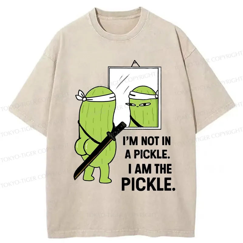 Tokyo-Tiger Funny I Am The Pickle Washed T-Shirt