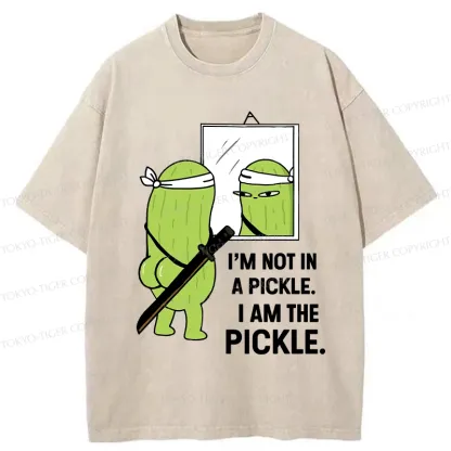 Tokyo-Tiger Funny I Am The Pickle Washed T-Shirt