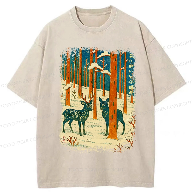 Tokyo-Tiger The Forest's Honorable Guardian Washed T-Shirt