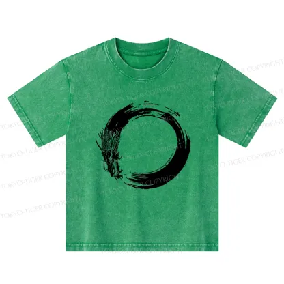 Tokyo-Tiger Dragon's Circle Kids Washed T-Shirt