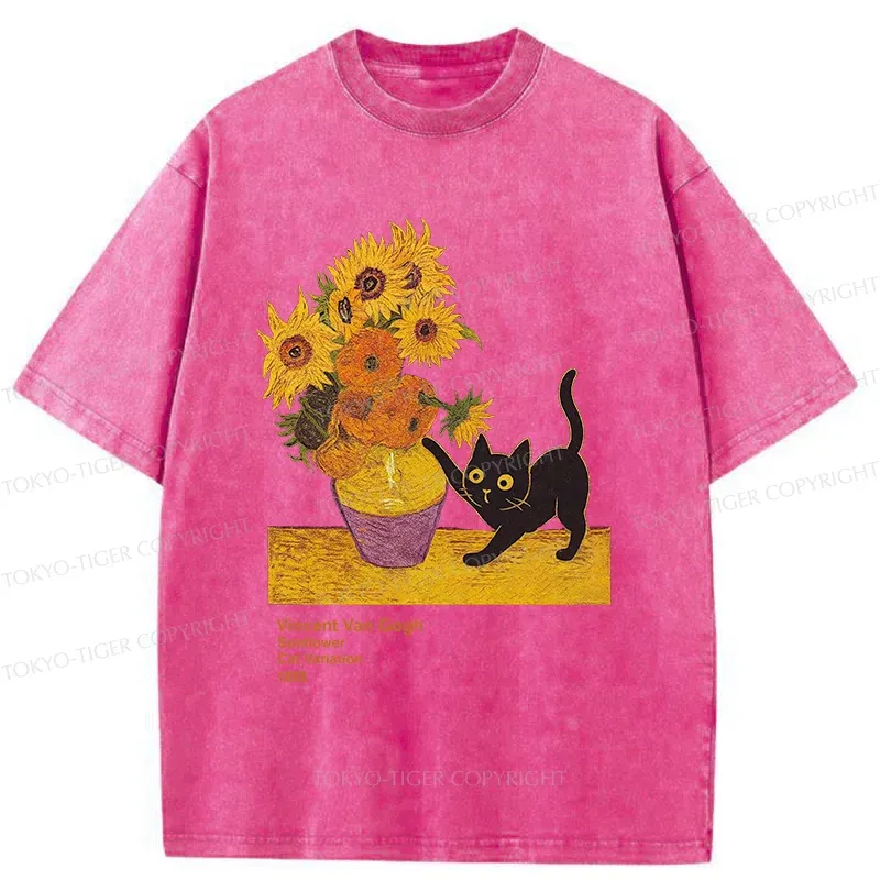Tokyo-Tiger Naughty Van Gogh's Cat Japan Washed T-Shirt