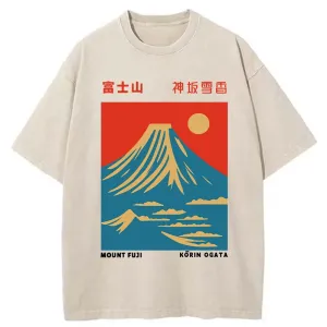 Image of Tokyo-Tiger Mount Fuji Vintage Washed T-Shirt