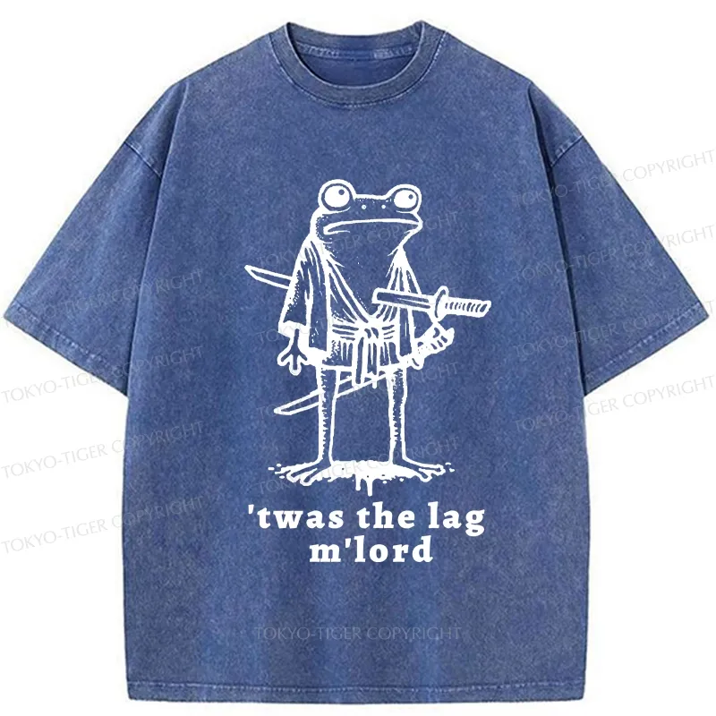 Tokyo-Tiger Funny Frog Samurai Washed T-Shirt