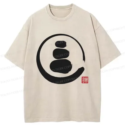 Tokyo-Tiger Traditional Zen Stone Washed T-Shirt