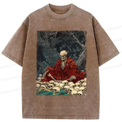 Tokyo-Tiger Guardian Of The Skulls Washed T-Shirt