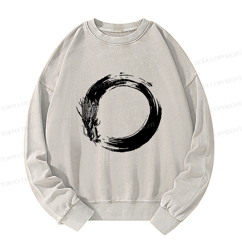 Tokyo-Tiger Dragon's Circle Washed Sweatshirt