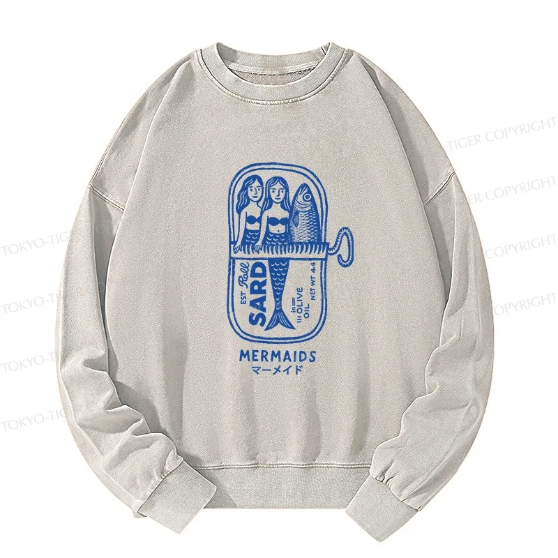 Tokyo-Tiger Mermaid Can Washed Sweatshirt