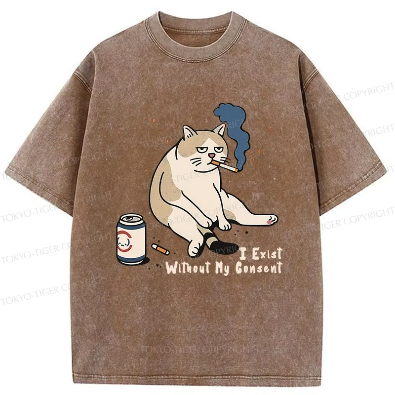 Tokyo-Tiger I Exist Without My Consent Washed T-Shirt