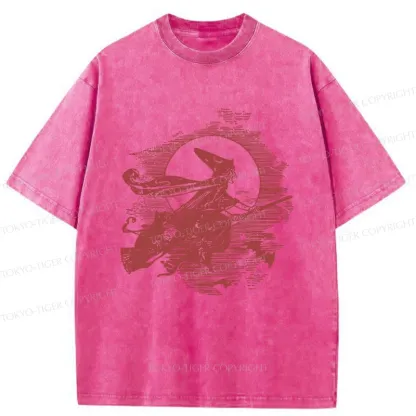 Tokyo-Tiger Witch Woodcut Washed T-Shirt