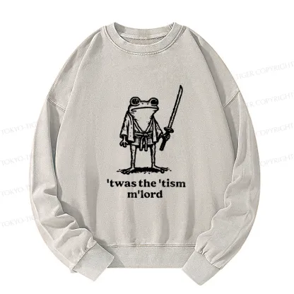 Tokyo-Tiger Focused Samurai Frog Washed Sweatshirt