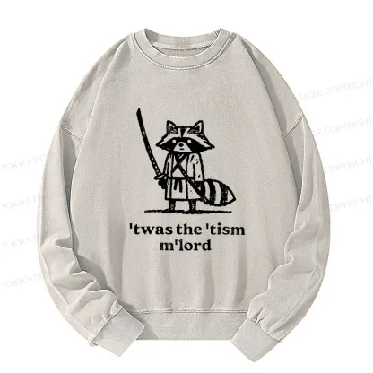 Tokyo-Tiger Focused Samurai Raccoon Washed Sweatshirt