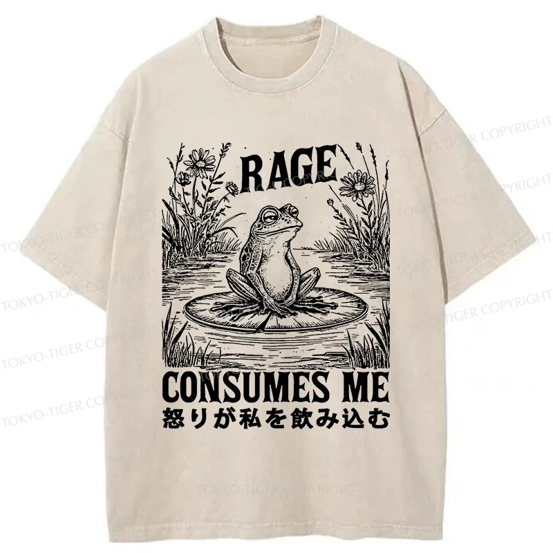 Tokyo-Tiger Angry Frog Washed T-Shirt