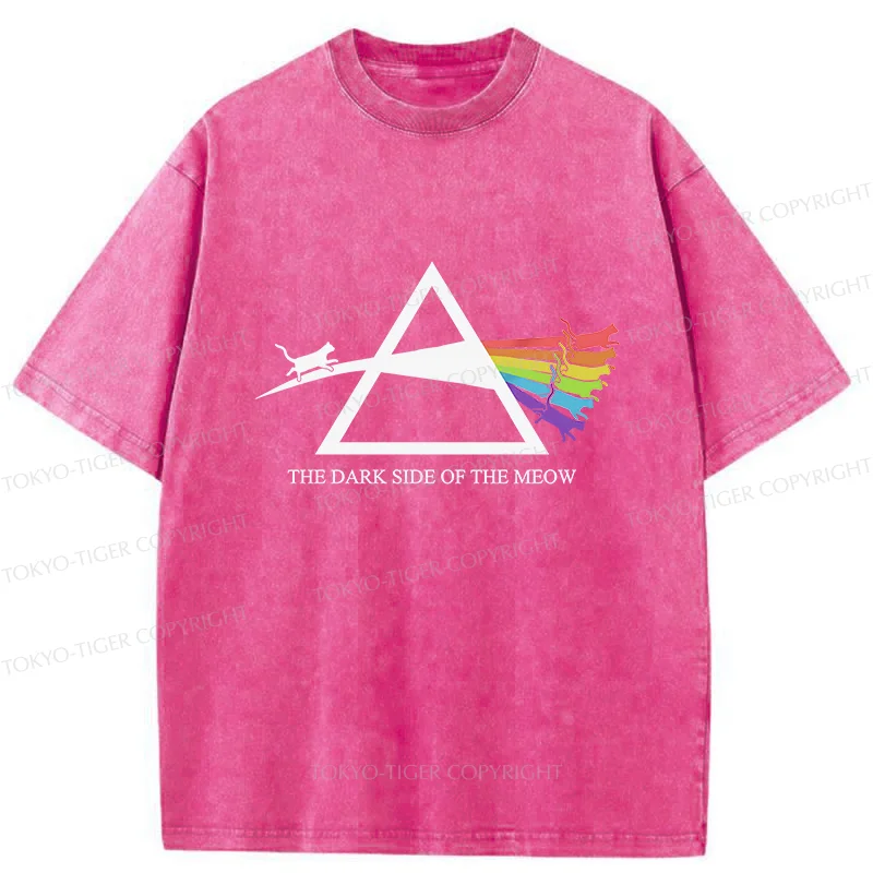 Tokyo-Tiger Funny Rainbow Cat Washed T-Shirt