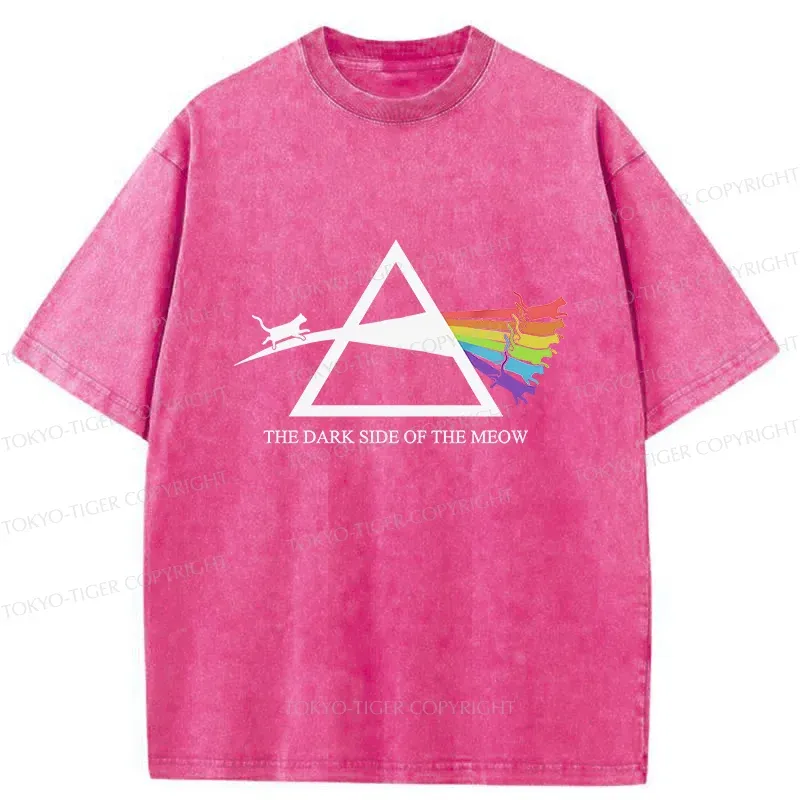 Tokyo-Tiger Funny Rainbow Cat Washed T-Shirt