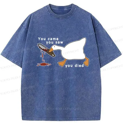 Tokyo-Tiger You Came You Saw You Died Washed T-Shirt