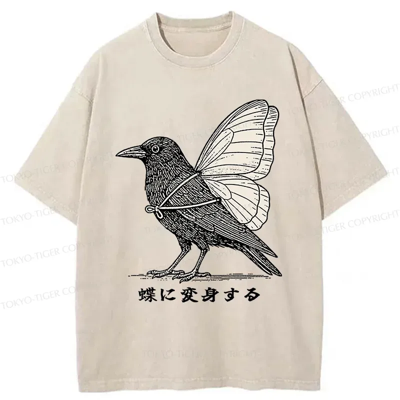 Tokyo-Tiger Pretend To Be A Butterfly Washed T-Shirt