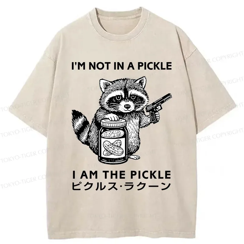 Tokyo-Tiger Funny Raccoon Washed T-Shirt