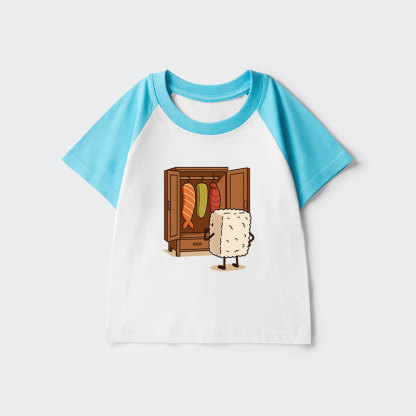 Tokyo-Tiger Sushi Pick Out Clothes Kids Raglan T-shirt
