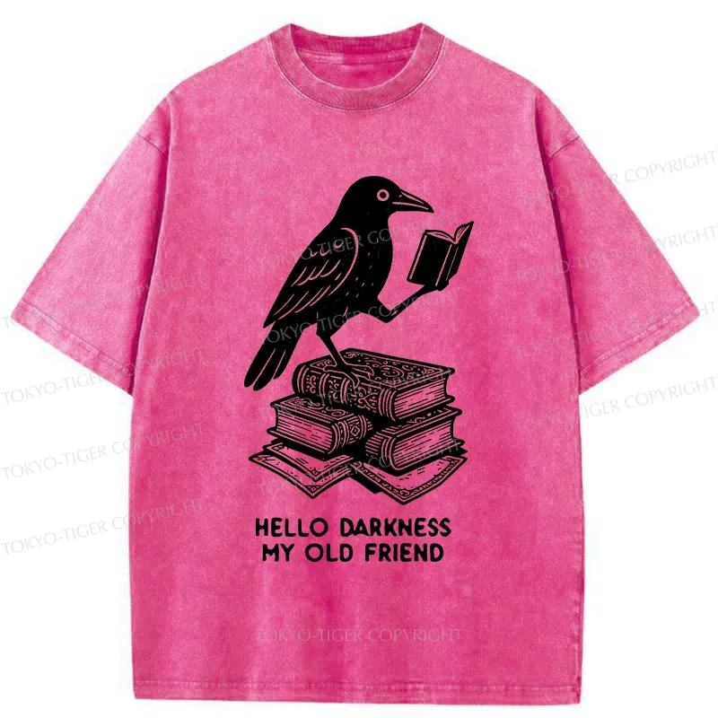 Tokyo-Tiger Crow Reading Washed T-Shirt