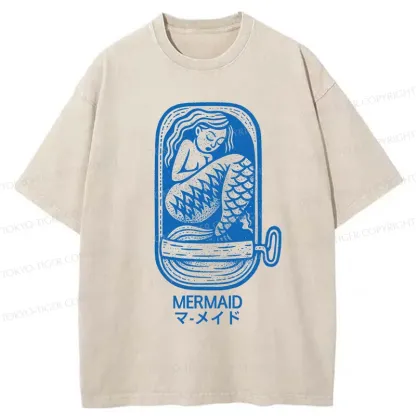 Tokyo-Tiger Mermaid Can Washed T-Shirt