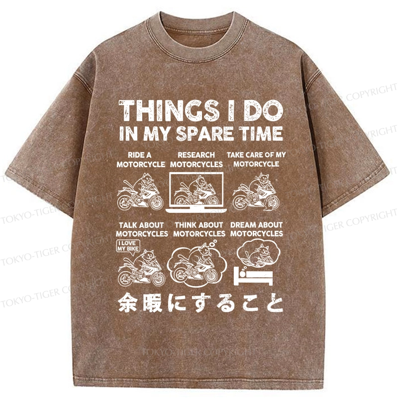 Tokyo-Tiger Things I Do In My Spare Time Washed T-Shirt