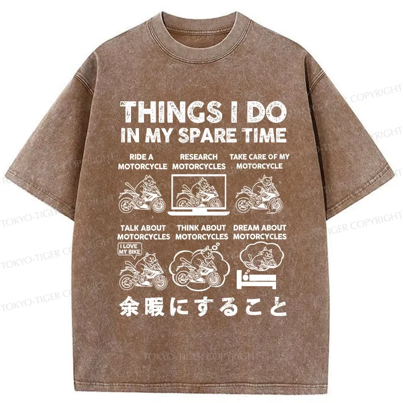 Tokyo-Tiger Things I Do In My Spare Time Washed T-Shirt