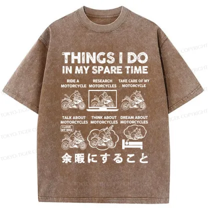 Tokyo-Tiger Things I Do In My Spare Time Washed T-Shirt