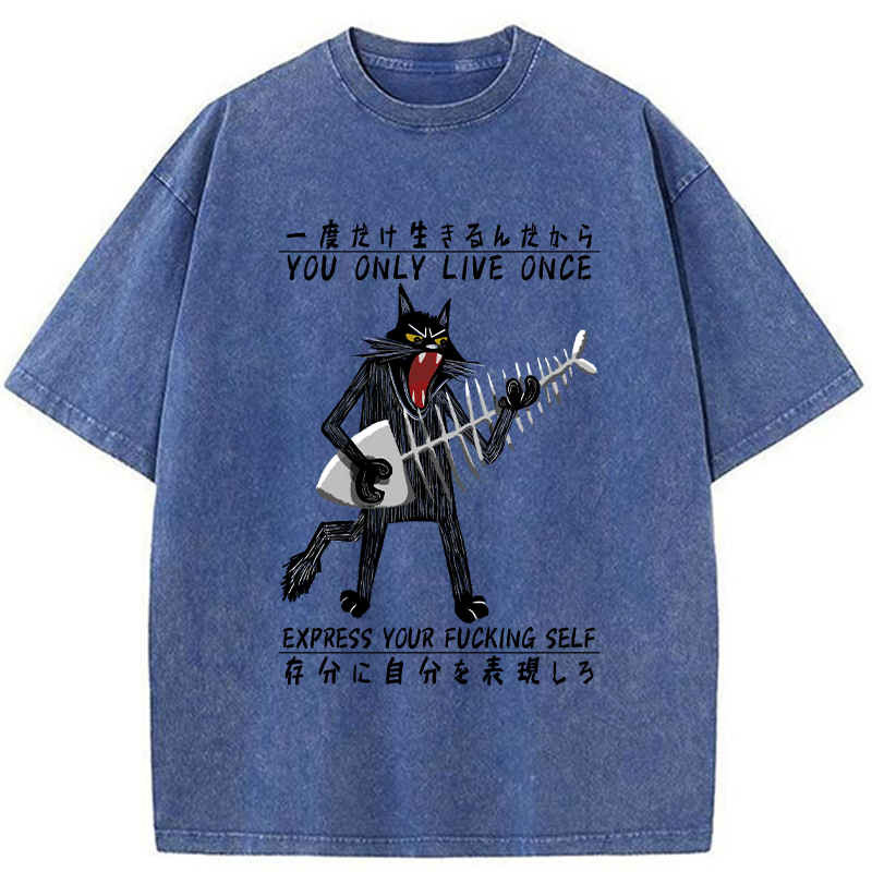 Tokyo-Tiger You Only Live Once Washed T-Shirt