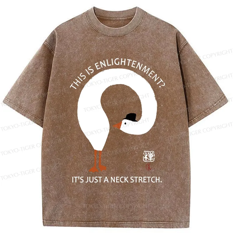 Tokyo-Tiger Funny Neck Stretch Of Zen Washed T-Shirt