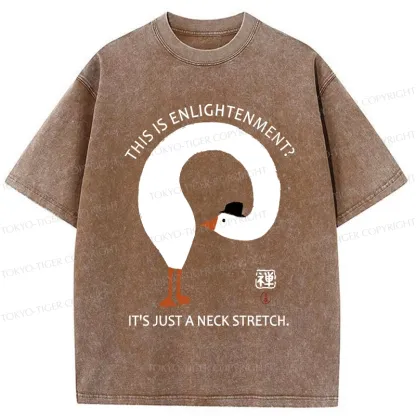 Tokyo-Tiger Funny Neck Stretch Of Zen Washed T-Shirt