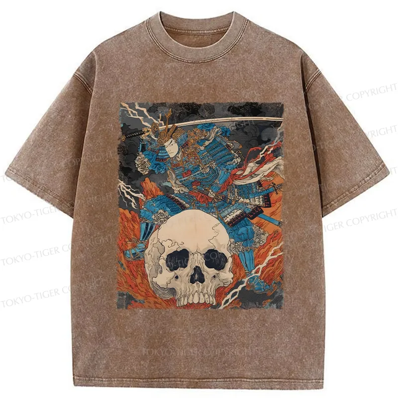 Tokyo-Tiger Samurai Who Fought To The End Washed T-Shirt