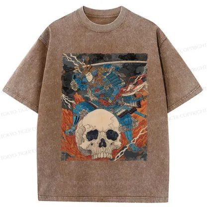 Tokyo-Tiger Samurai Who Fought To The End Washed T-Shirt