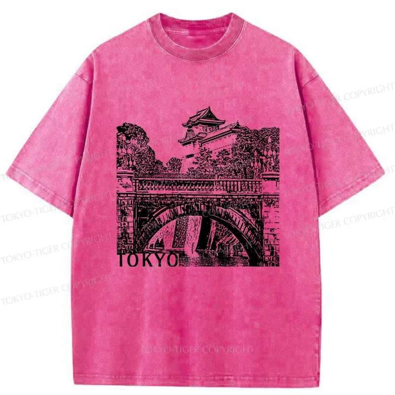 Tokyo-Tiger Nijubashi Bridge Washed T-Shirt