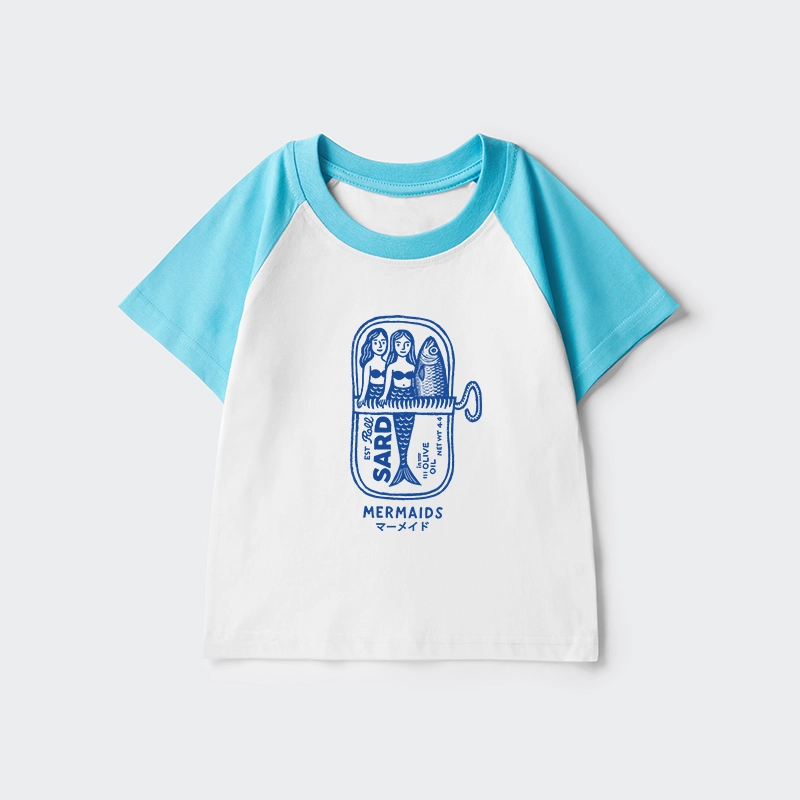 Tokyo-Tiger Mermaid Can Kids Raglan T-shirt